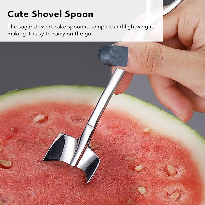 woobles Ice Cream Scoop Multifunction Portable Household Spoon Stainless Steel Dessert Spoon (2 Pointed Shovel 2 Quadrate Shovel) - Image 5